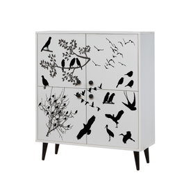 Hanah Home Multilüx Manyas Armario Multiusos Blanco y Negro